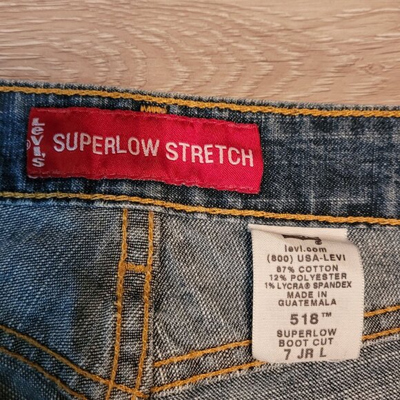 Vtg Levi's Jeans 7 L Superlow 518 Bootcut Medium Light Wash Denim Y2K Western - Picture 4 of 9